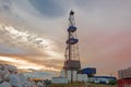 Drilling rig in the northern oil and gas field.